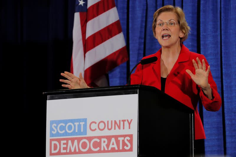 Democratic 2020 U.S. presidential candidate Warren speaks in Bettendorf