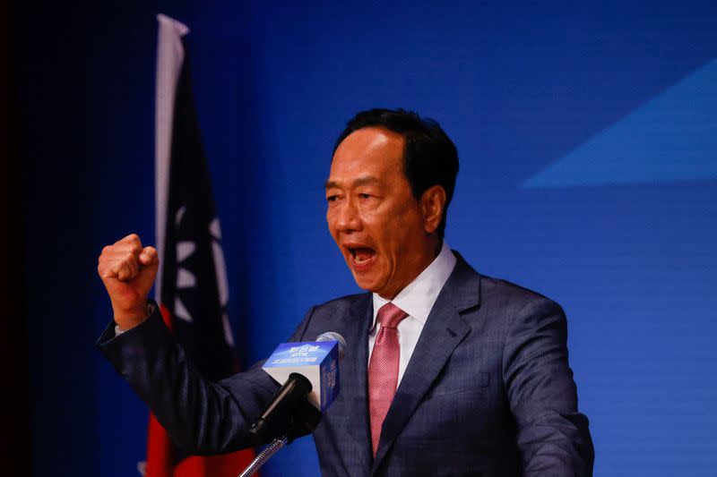 Terry Gou, Foxconn founder announces run for Taiwan presidency during a press event in Taipei,