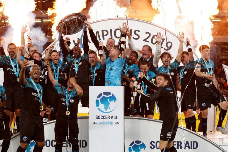 Soccer Aid 2019: World XI managed by Piers Morgan and Harry Redknapp win Stamford Bridge charity match