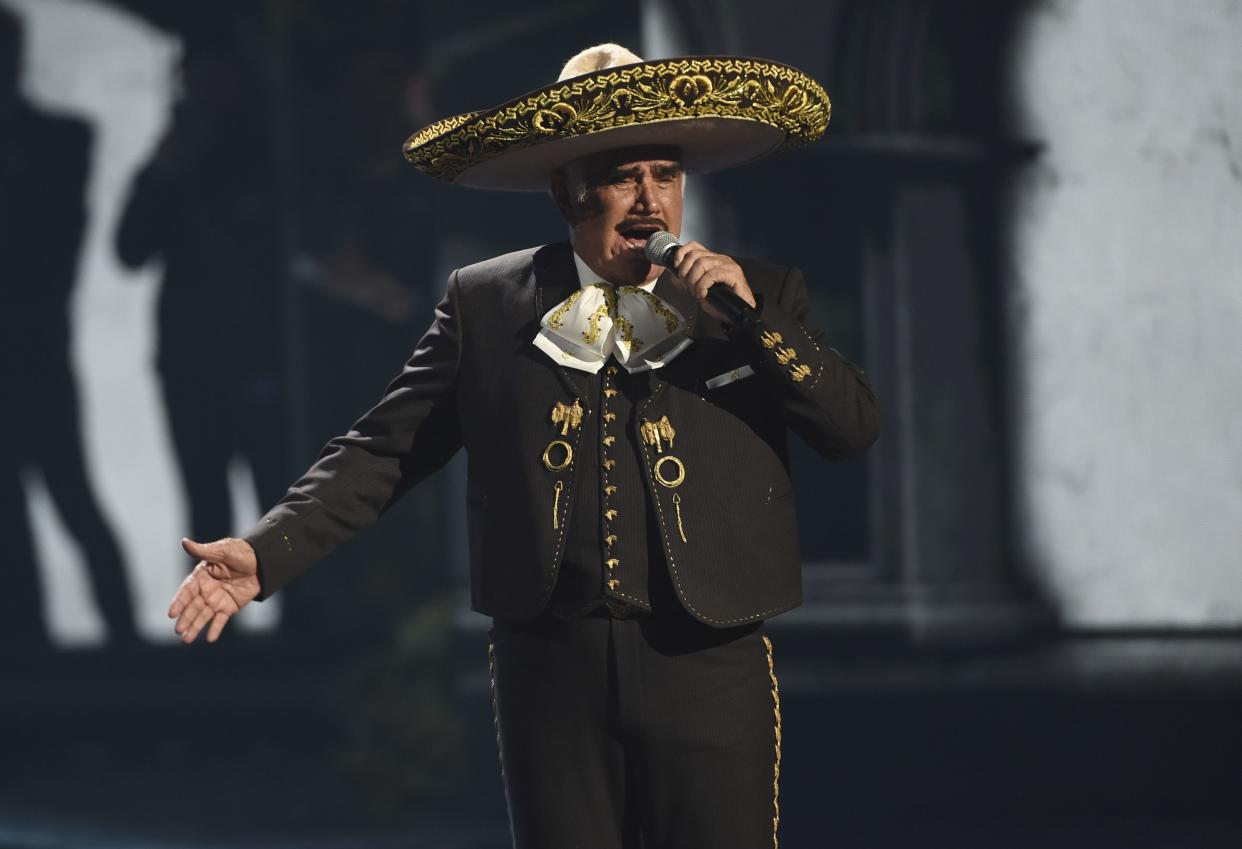 Vicente Fernandez performs a medley at the 20th Latin Grammy Awards on Nov. 14, 2019 in Las Vegas.