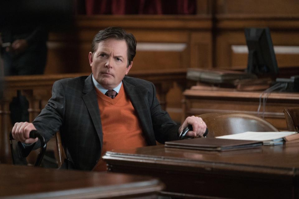 Michael J. Fox as Louis Canning on "The Good Wife" in August 2015.