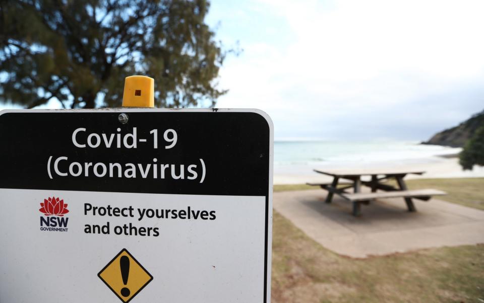 Scenes at Wategos Beach in Byron Bay which has returned to lockdown - JASON O'BRIEN/EPA-EFE/Shutterstock