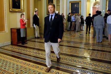 U.S. Senator Rand Paul (R-KY) arrives for Senate Republican party leadership elections at the U.S. Capitol in Washington, DC, U.S. November 16, 2016. REUTERS/Jonathan Ernst