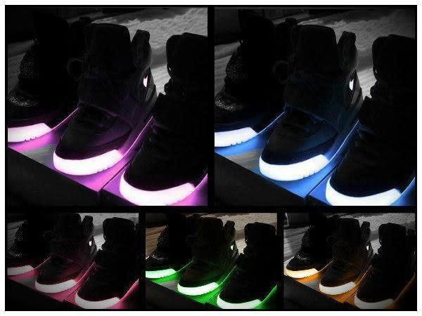 a bunch of light up shoes