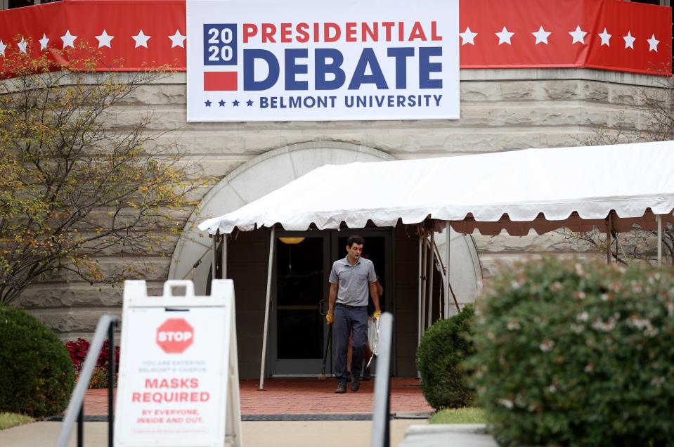 Preparing on Oct. 19, 2020, in Nashville, Tennessee, for the next presidential debate.