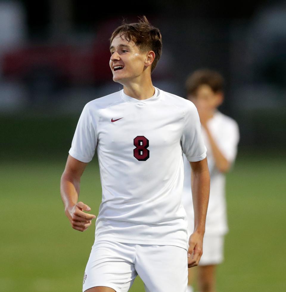 De Pere's James Dorchester, shown in a 2022 game, entered sectional play with 24 goals and 13 assists.