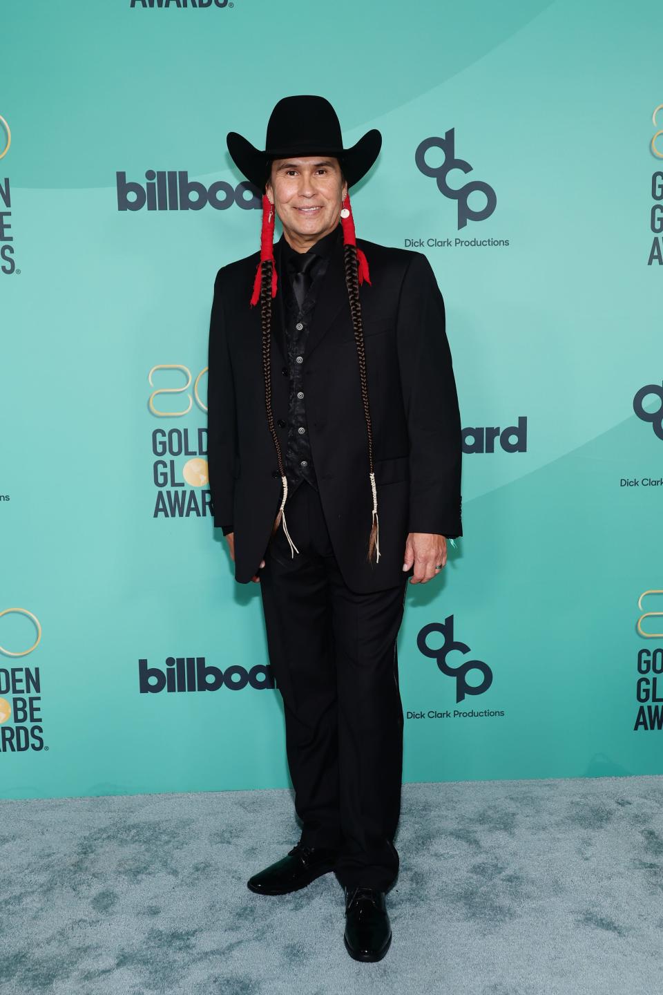 Mo Brings Plenty attends the 80th Annual Golden Globe Awards HFPA/Billboard Party at The Beverly Hilton on Jan. 10, 2023, in Beverly Hills, California.