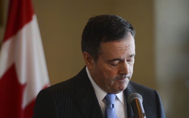 Alberta Premier Jason Kenney speaks at the Rideau Club in Ottawa on March 12, 2020.