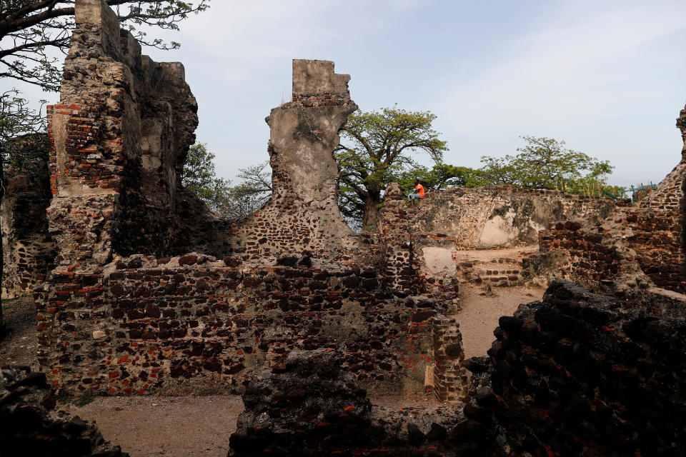 Ruins are seen on Kunta Kinteh island in the Gambia River, Jufureh near Albreda, Gambia. (Photo: Zohra Bensemra/Reuters)