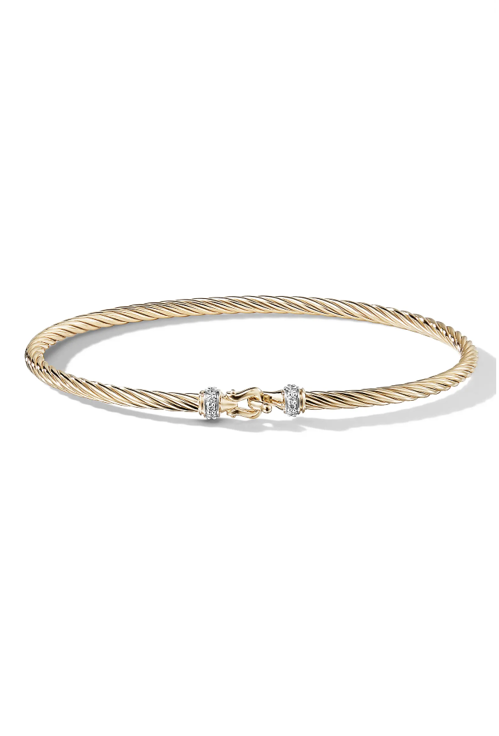 Cable Collectibles Buckle Bracelet with Diamonds in 18K Gold