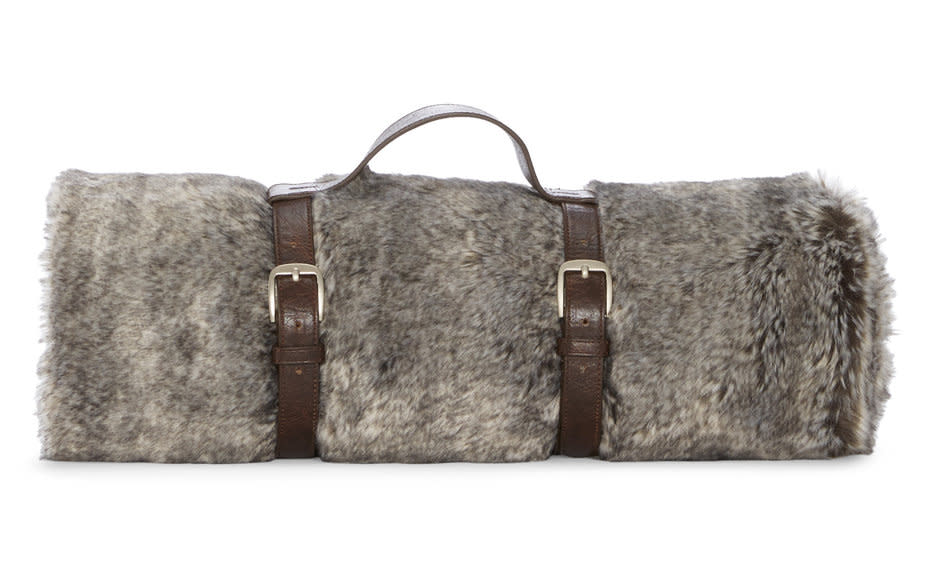 Hudson Park Faux Fur Travel Throw