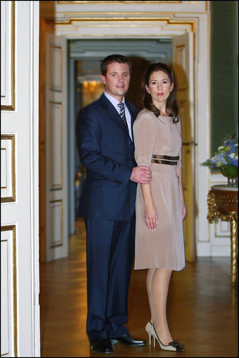 She said moving to Denmark was a massive change for her in 2004. Here she is pictured with Prince Frederik at their engagement shoot. Photo: Getty Images