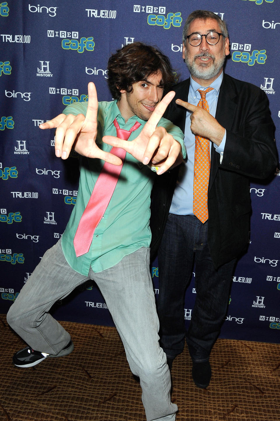 Screenwriter Max Landis and director John Landis attend the WIRED Cafe during day 2 at Comic-Com  at Palm Terrace At The Omni Hotel on July 22, 2011 in San Diego, California.