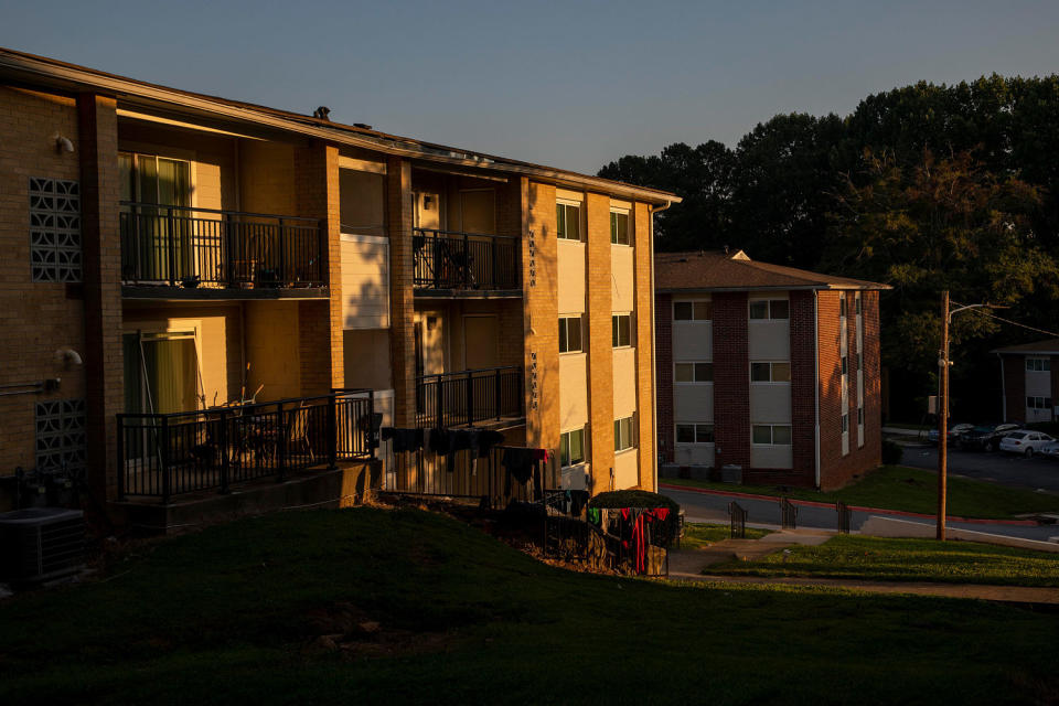 The apartment complex in Atlanta where Jimmy Atchison was shot inside a closet.  (Alyssa Pointer for NBC News)