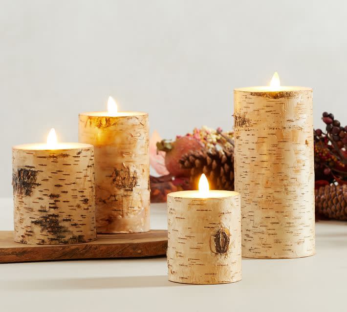 33) Flameless Flickering Birch Candle