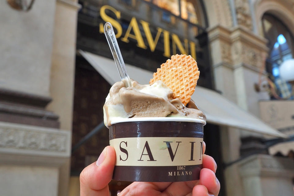 Eiscreme von Savini in Mailand. 