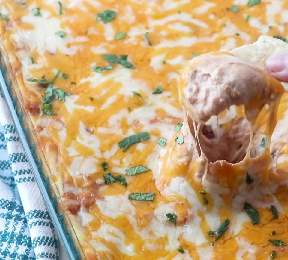 Warm taco bean dip