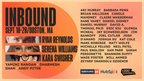 INBOUND 2024 Main Stage speaker lineup (Graphic: Business Wire)