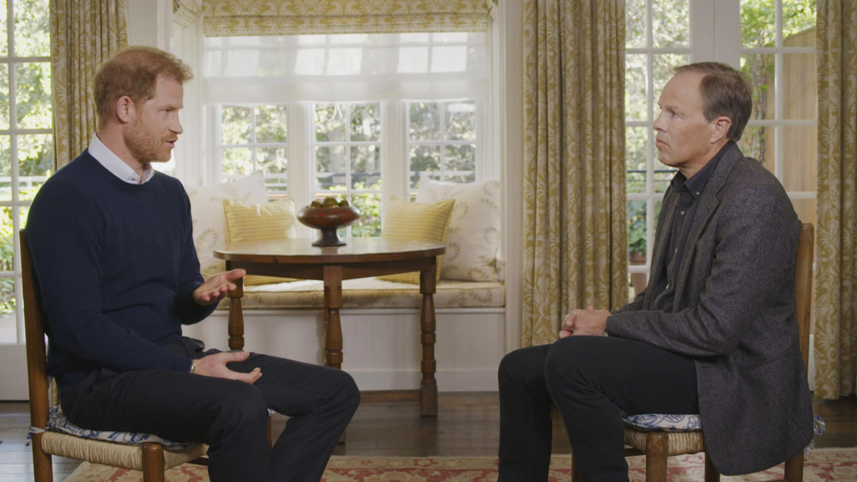 ITV TO SHOW UK EXCLUSIVE PRINCE HARRY INTERVIEW WITH TOM BRADBY PRODUCED BY ITN PRODUCTIONS

 
HARRY: THE INTERVIEW
Sunday January 8th at 9pm on ITV1 and ITVX 

Pictured: (l-r) Prince Harry, The Duke of Sussex interviewed by Tom Bradby in California.

ITV will show an exclusive interview with Prince Harry, The Duke of Sussex, next Sunday in which he will talk in-depth to Tom Bradby, journalist and ITV News at Ten presenter, covering a range of subjects including his personal relationships, never-before-heard details surrounding the death of his mother, Diana, and a look ahead at his future. 

The 90 minute programme, produced by ITN Productions for ITV, will be broadcast two days before Prince Harryâ€™s autobiography â€˜Spareâ€™ is published on 10 January, by Transworld.

The book has been billed by publisher Penguin Random House as â€œa landmark publication full of insight, revelation, self-examination, and hard-won wisdom about the eternal power of love over griefâ€.

Filmed in California, where Harry now lives, Harry: The Interview, sees the Prince go into unprecedented depth and detail on life in and out of the Royal Family.

Speaking to Tom Bradby, who he has known for more than 20 years, Prince Harry shares his personal story, in his own words.

Michael Jermey, ITV Director of News and Current Affairs, said: â€œIt is extremely rare for a member of the Royal Family to speak so openly about their experience at the heart of the institution. 

â€œTom Bradbyâ€™s interview with Prince Harry will be a programme that everyone with an informed opinion on the monarchy should want to watch.