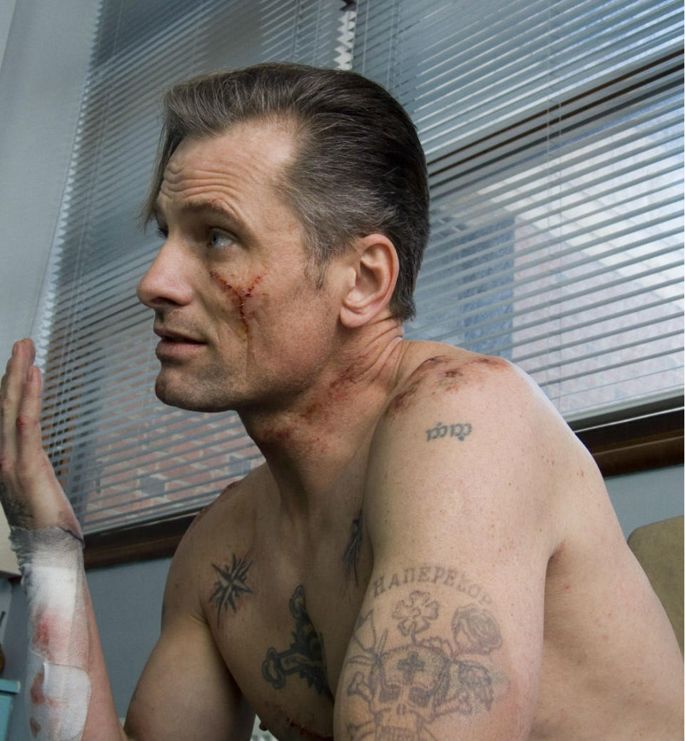 Viggo Mortensen on the set of Eastern Promises (Credit: Focus Features)