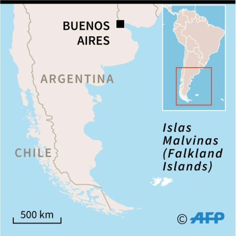 Mapa localizando las islas Malvinas/Falkland, en donde las autoridades reportaron un primer caso de nuevo coronavirus (STF)