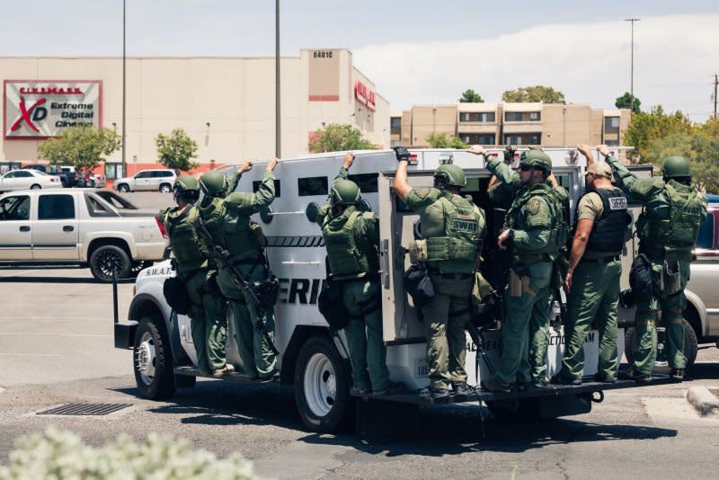 Police respond to a mass shooting at Walmart and the Cielo Vista Mall in El Paso, Texas, on August 3, 2019. File Photo by Justin Hamel/UPI