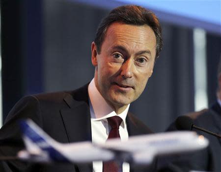 Fabrice Bregier, Airbus President and Chief Executive Officer attends the Airbus annual press conference in Colomiers, near Toulouse, January 13, 2014. REUTERS/Regis Duvignau