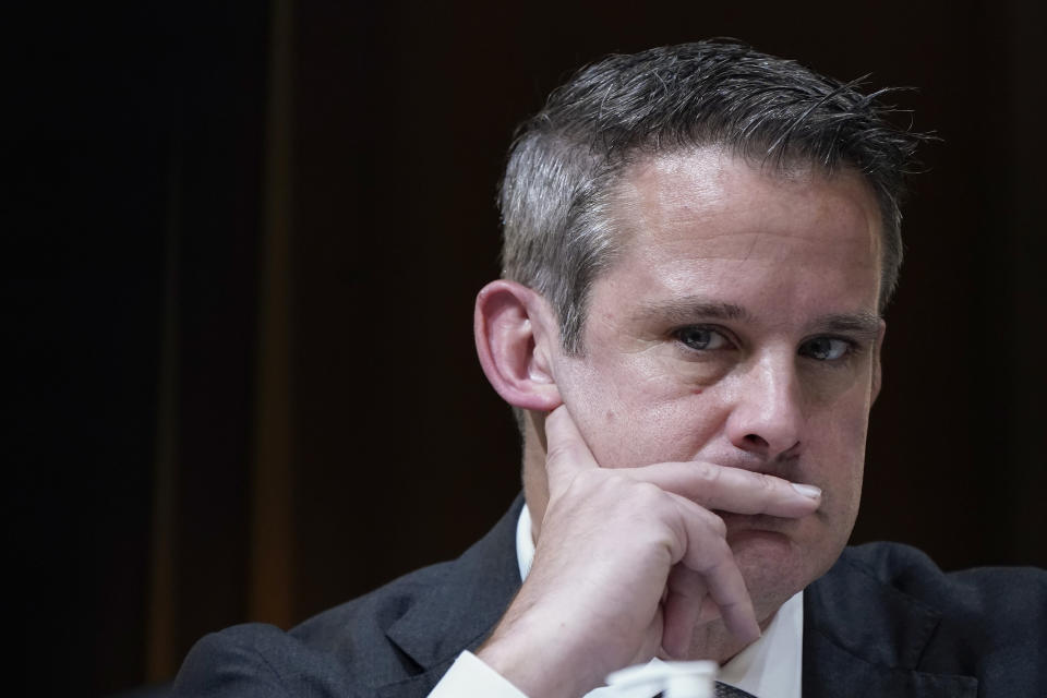 Rep. Adam Kinzinger, R-Ill., listens as the House select committee investigating the Jan. 6 attack on the U.S. Capitol holds a hearing at the Capitol in Washington, Tuesday, July 12, 2022. Rep. Elaine Luria, D-Va., and Kinzinger, who will lead questioning in the closing summer hearing of the Jan. 6 committee on July 21, are from opposite parties but agree emphatically on one thing: the investigation into the deadly insurrection at the U.S. Capitol is worth sacrificing their political careers. (AP Photo/Jacquelyn Martin, File)