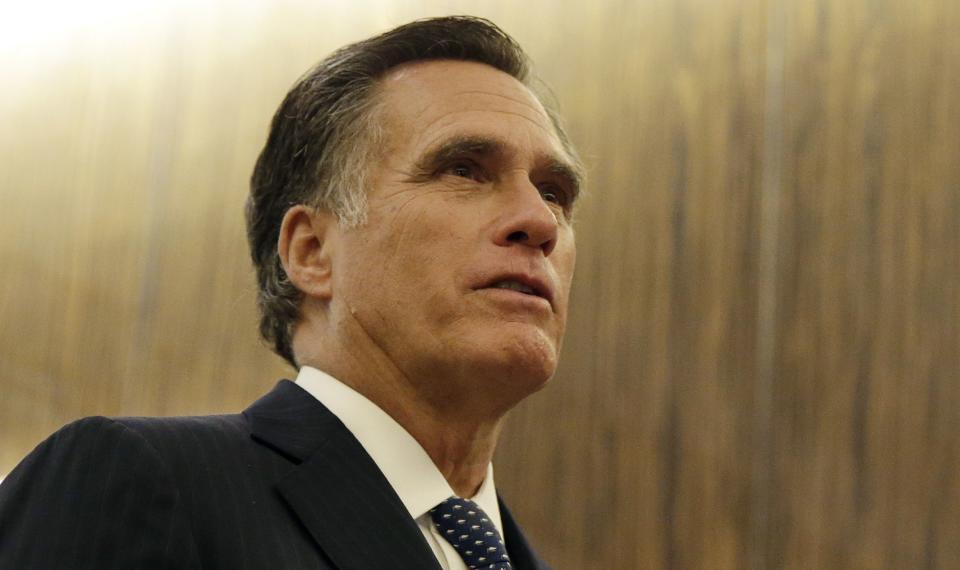 Former GOP presidential candidate Mitt Romney says Roy Moore should suspend his campaign for the Alabama Senate special election. (Photo: John Angelillo/Pool via Bloomberg)