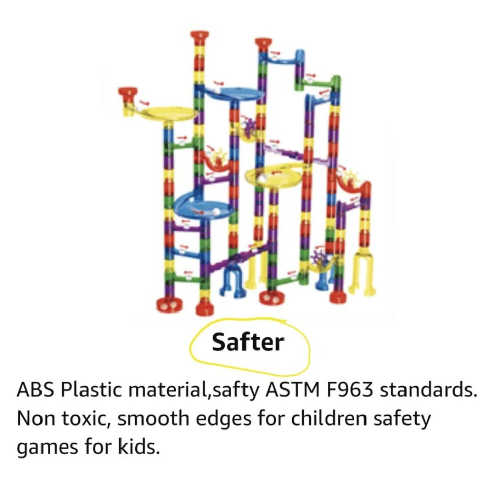 "Safter" and "safty" instead of "safety" on children's toy