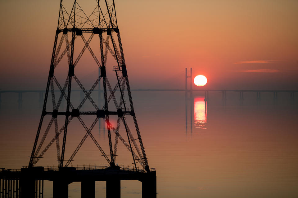 Severn bridge crossing in Bristol, England