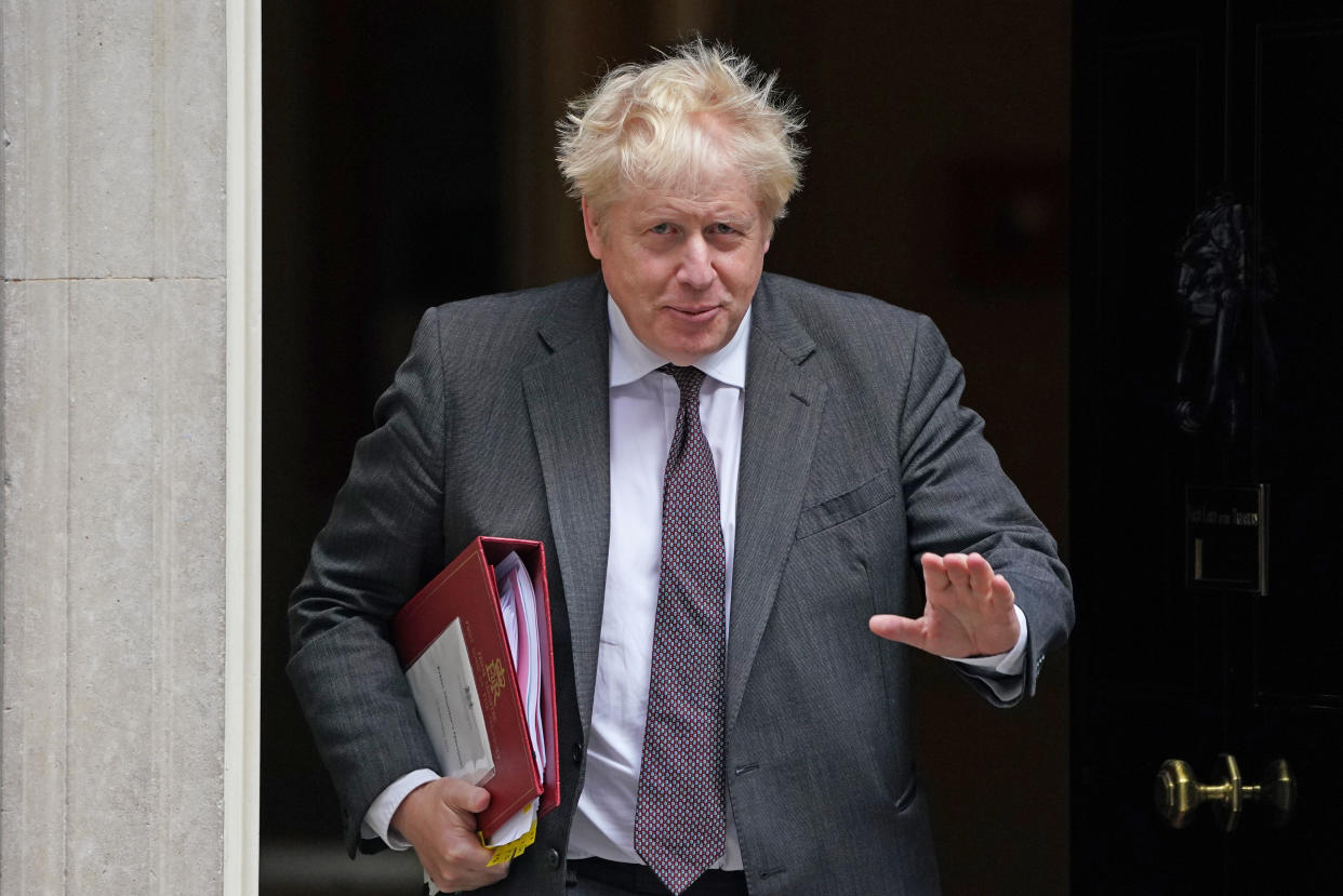 EMBARGOED TO 0001 SUNDAY SEPTEMBER 19 File photo dated 15/09/21 of Prime Minister Boris Johnson leaving 10 Downing Street, , London. Boris Johnson has been accused of adopting a �more casual� approach to Britain�s national security as MPs warned the Whitehall machine was unable to cope with more than one major crisis at a time. Issue date: Sunday September 19, 2021.