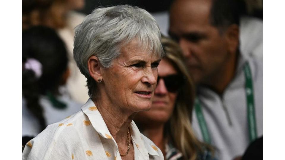 Judy Murray watching a tennis match