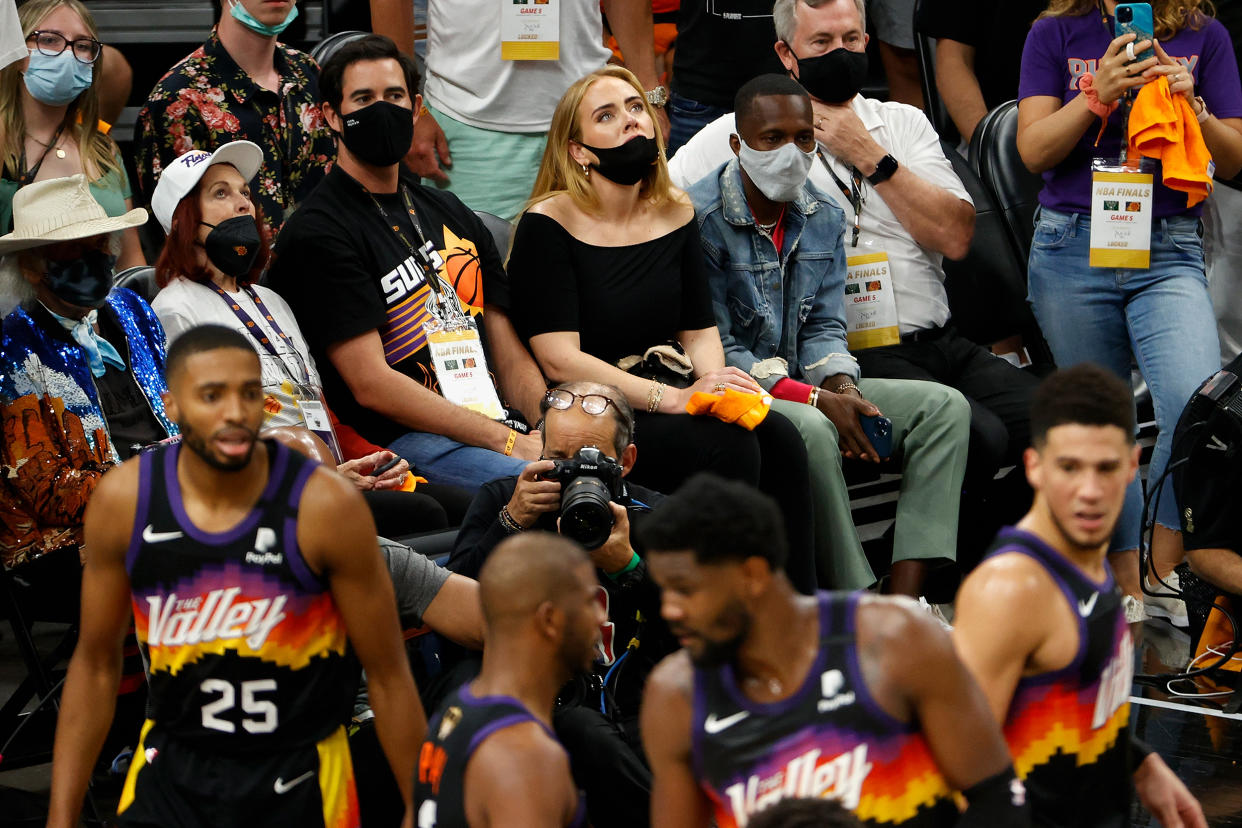 Adele at game five of the NBA Finals. (Christian Petersen / Getty Images)