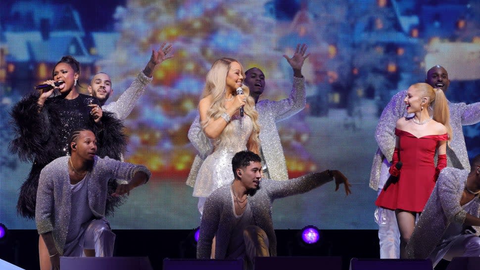 Mariah Carey, Jennifer Hudson and Ariana Grande perform 'Oh Santa!' live in New York City