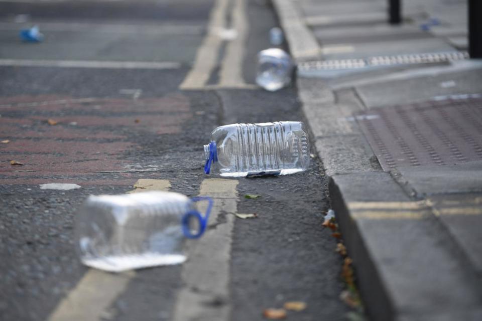 Bottles at the scene of an attack in Queensbridge Road following an attack in July. (Jeremy Selwyn)