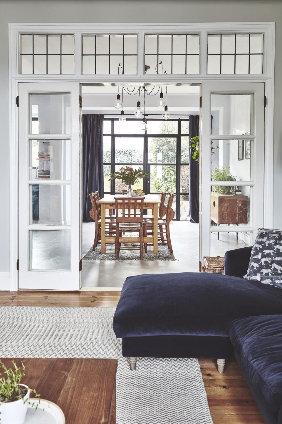 15. Keep the open plan feel with glass doors