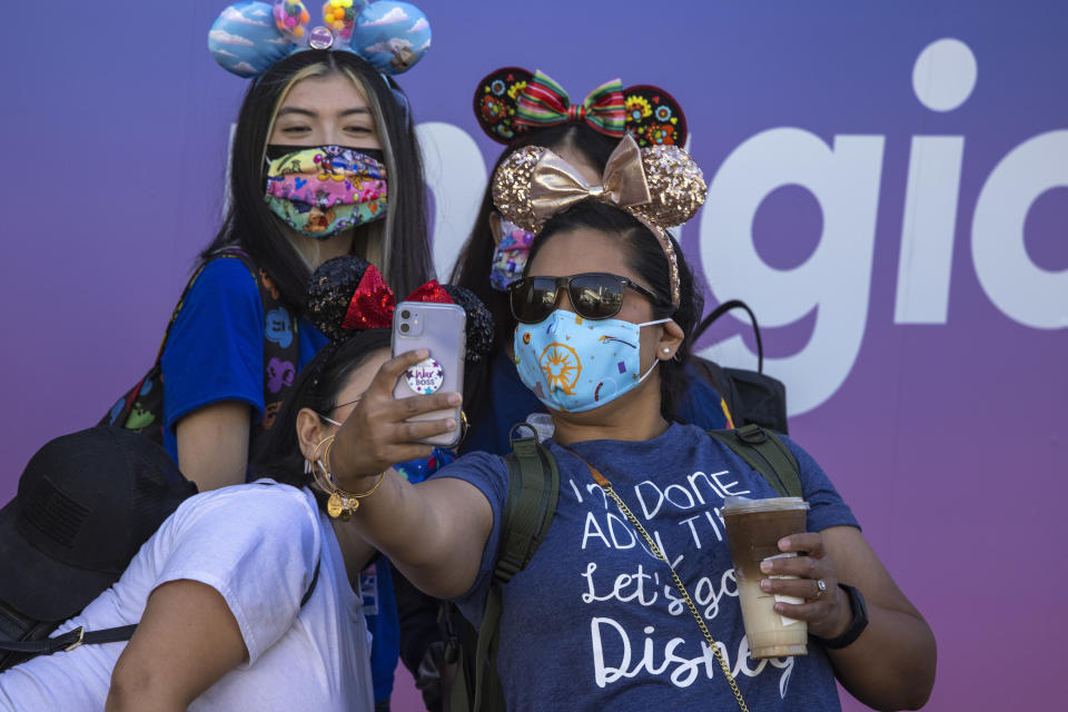 A family having fun at Disneyland