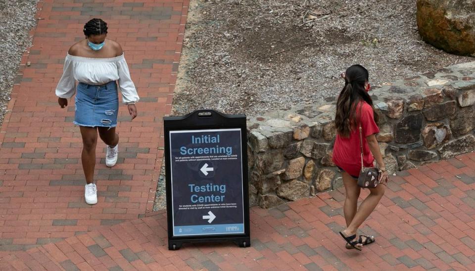 University of North Carolina students in August 2020 in Chapel Hill, N.C.