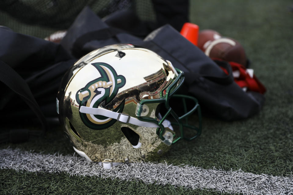 BOWLING GREEN, KENTUCKY - OCTOBER 19: A Charlotte 49ers helmet sits on the sideline during during the game against the Western Kentucky Hilltoppers on October 19, 2019 in Bowling Green, Kentucky. (Photo by Silas Walker/Getty Images)