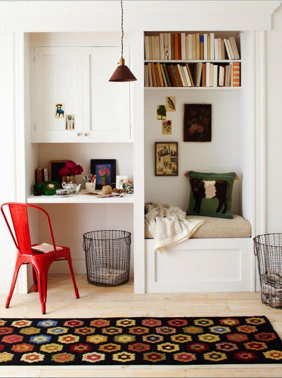 <p>You don’t need an entire room to create a functioning space - a neglected alcove or cupboard can become a self-contained study area or reading nook with some cleverly fitted carpentry. You may need to call on an expert, but it’ll be worth it - building into a space rather than inserting furniture will give a seamless, uncluttered look.</p>