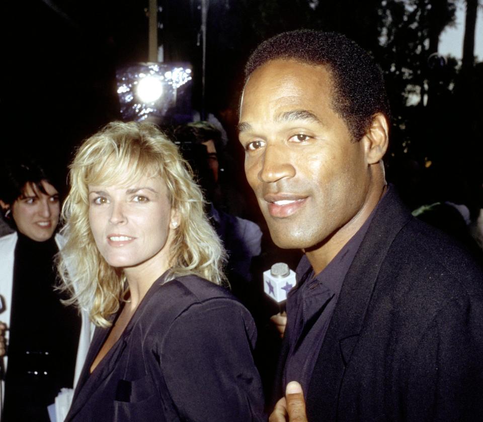 OJ and Nicole Brown Simpson at Premiere of "When Harry Met Sally"