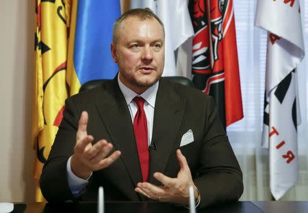 Ukrainian lawmaker Andriy Artemenko speaks during an interview with Reuters at his office in Kiev, Ukraine, February 21, 2017. REUTERS/Valentyn Ogirenko