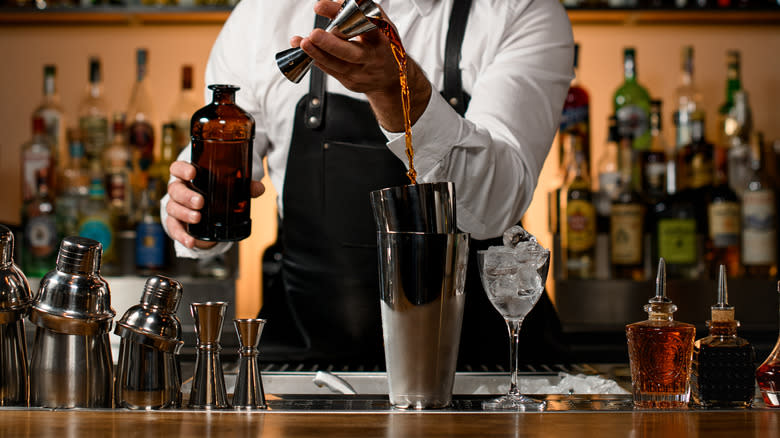Bartender preparing a drink 