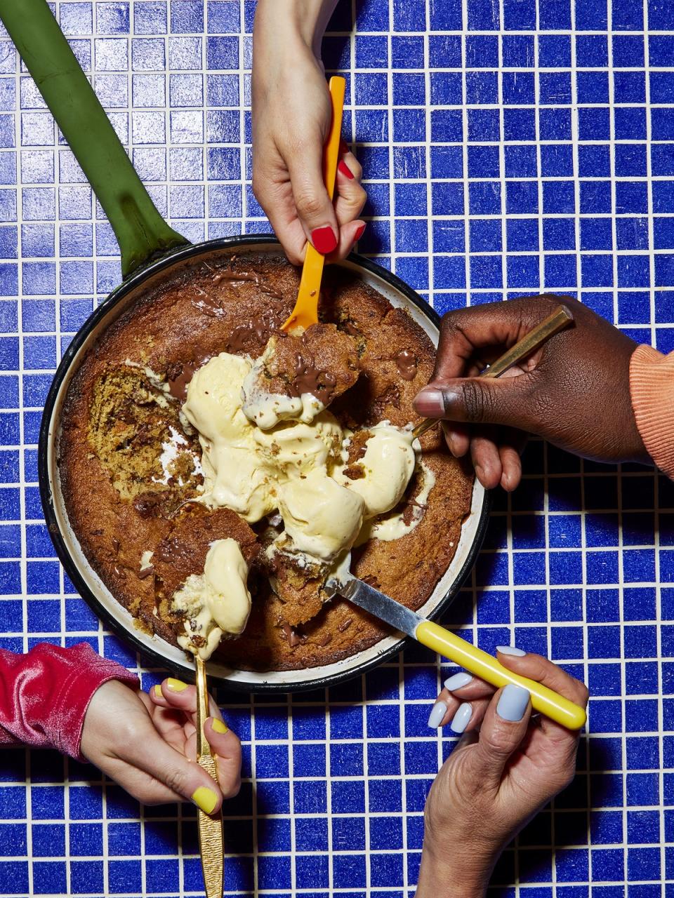 Why bother making lots of individual cookies, when you can whip up one giant version? (Louise Hagger/PA)