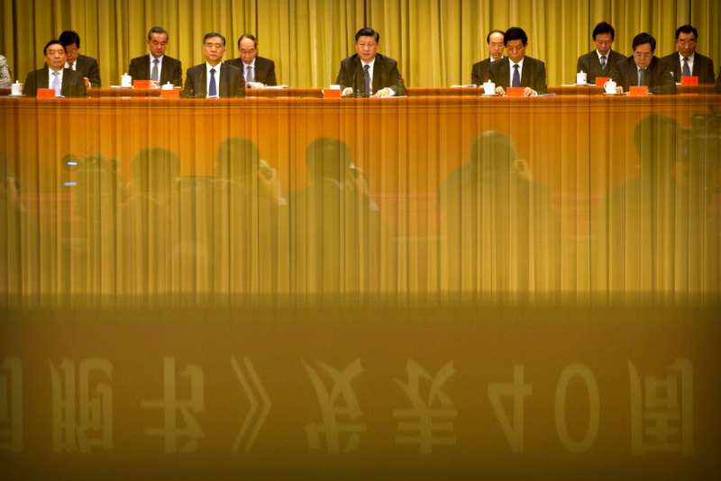 習近平2日在人民大會堂發表《告台灣同胞書》。（美聯社）