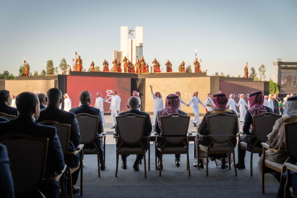 from the dinner banquet held by his majesty king abdullah ii on the occasion of his royal highness crown prince al hussein’s wedding at madareb bani hashem, at the royal hashemite court