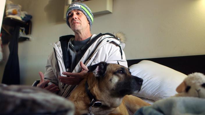 Dustin Maggard recently found himself without a place to call home.  When a Beachwood woman crossed paths with the homeless man and his dog, she rallied the community to help