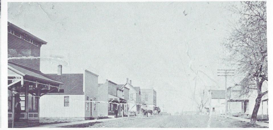 Main Street in Bondurant in 1915.