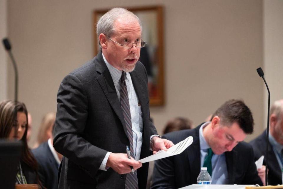 Prosecutor Creighton Waters asks for a juror to be seated as jury selection nears completion for Alex Murdaugh's murder trial at the Colleton County Courthouse in Walterboro, South Carolina, on Jan. 25, 2023. / Credit: Joshua Boucher/The State/Pool/Tribune News Service via Getty Images